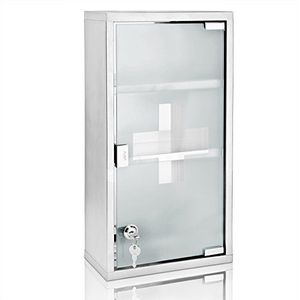Medicijnkastje XXL - Incl. 2 Sleutels - 48.5x25x12cm - RVS