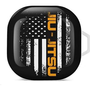 Jiu Jitsu USA vlag oordopjes hoesje compatibel met Samsung hard shell beschermhoes wit stijl