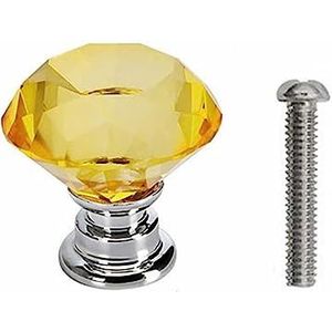 Kast handgrepen Kristallen deurknoppen, 10 stuks diamanten handvat kristalglas veelkleurige basisknop ladekast deurknop blauw (kleur: roze)(Color:Yellow)