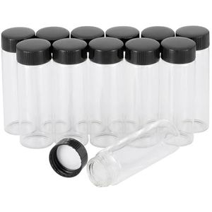 Pxyelec Helder glas monster flacons, mini lege glazen flessen met schroefdop capaciteit 30 ml (1 oz), pak van 12