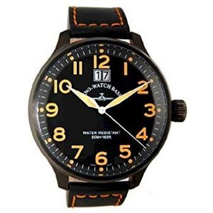Zeno-Watch herenhorloge - Super Oversized Big Date Black&Orange - 6221-7003Q-bk-a15