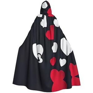 Happy Valentine'S Day2 150 cm Hooded Cape Unisex Halloween mantel voor duivel heks tovenaar Halloween Cosplay, aankleden