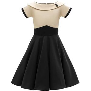 BlackButterfly Kinderen 'Valerie' Vintage Clarity Jaren `50 Meisjes Jurk (Champagne, 13-14 jaar)