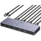 UGREEN - HDMI 2.1 KVM Switch - 4 In 1 Out - 8K@60Hz - 4 USB 3.0 Poorten - Delen van 1 Monitor