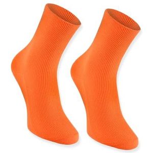 Rainbow Socks - Dames heren katoenen diabetici-sokken zonder elastische tailleband - 8 paar, 1 x diabetici-sokken zonder elastische tailleband - oranje, 44/46 EU