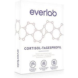 EVERLAB Cortisol Dagprofieltest, cortisolspiegel gedurende de dag meten, hormoonspeekseltest bij vermoeidheid en stress, zelftest voor thuis