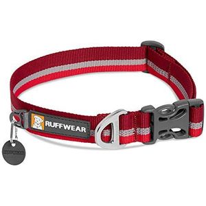 RUFFWEAR Crag Hondenhalsband, reflecterend en comfortabel, voor dagelijks gebruik, rood, S (28-36 cm)