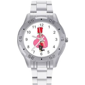 Valentines Meisje Zonder Rose Mannen Zakelijke Horloges Legering Analoge Quartz Horloge Mode Horloges