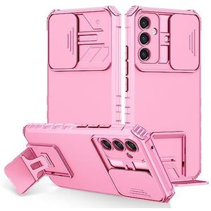 Case Cover, Siliconen Kickstand Case Compatibel Compatibel met Samsung Galaxy A34 5G,[3 Stand Ways] Verticale en Horizontale Stand Case,Full body Hard Slim Protective Phone Case (Color : Pembe)