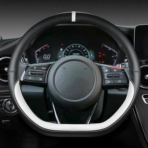 Handig en praktisch Auto Stuurhoes D Vorm Lederen Auto Interieur Accessoires Voor Kia Voor Picanto X-lijn Voor Ochtend Voor Ceed GT (Color : White)