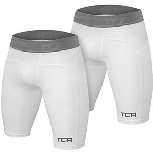Pro Performance Korte Compressiebroek voor Heren en Jongens - Pro White (Wit) + Pro White (Wit), L