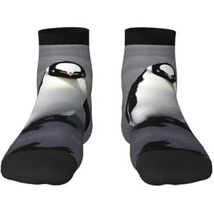 Leuke pinguïn print veelzijdige sportsokken voor casual en sportkleding, geweldige pasvorm voor voetmaten 36-45, Schattige pinguïn, Eén Maat