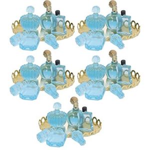 Miniatuur Parfum Model, Hoge Simulatie Plastic 1:12 1:6 Poppenhuis Parfum voor Micro Landschap voor Kinderen (Juweel blauw)