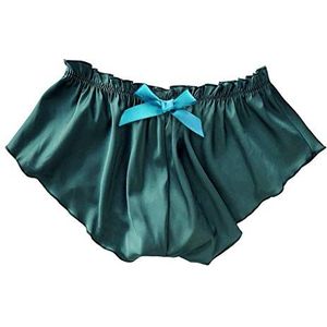 Zhiyao Pyjama's thuis dames kort satijn sexy kant lingerie babydoll sexy lingerie kort broekje, groen, M