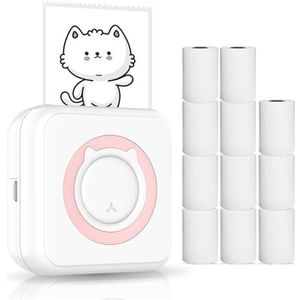 Draagbare Thermische Printer 58 Mm Mini-fotoprinter Pocket Thermische Labelprinter Draadloze BT For Thuiskantoorstudie Helder Afdrukken(P-11 Papers)