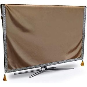 Outdoor tv-hoes, buiten tv waterdichte doos tv stofkap en weerbestendig en stofdicht bescherming tv tissuepapier eettafel loper doek kussen kussen (kleur: bruin, maat: 55 inch)