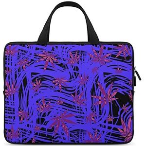 Helder Paars Neon Weed Laptop Tas Duurzaam Waterdicht Notebook Draagtas Computer Tas Aktetas 15 inch