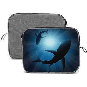 Sharks Under Water Laptop Sleeve Case Beschermende Notebook Draagtas Reizen Aktetas 14 inch