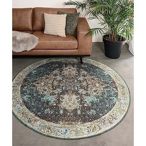 Rond vintage vloerkleed - Fade No.2 groen 115 cm rond