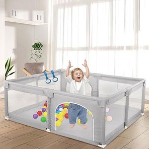 Babybox - Grote Playpen Voor Peuters, Recreatiegebied, Stevige Veiligheid Baby Play Yard Hek, Baby Gate - 1,5 * 1,5 cm (Grijs)