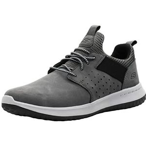 Skechers Men's Delson-Axton Sneaker, Grey/Black, 10.5 M US