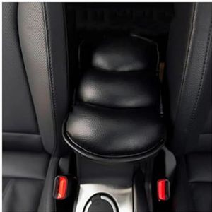 Auto-armleuningen Cover Armsteun Zitkist Zacht PU Mat Cover Bescherming Voor Seat Voor Leon Voor Ibiza Centrale Armsteunkast(Zwart)