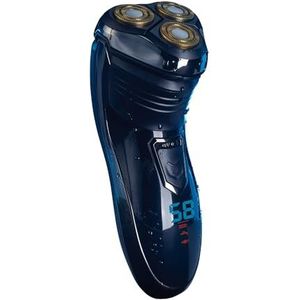 EUROtops Elektrisch scheerapparaat voor heren met 3 scheerkoppen – LC-display/laadstation, draadloos nat/droog scheerapparaat (IP6) met trimmer, elektrisch, 3 roestvrij stalen / titanium koppen, met