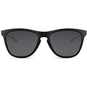 Cheapass Zonnebrillen Gerecycled Dames Heren Zwart Luxe Hoekig Frame met Donkere Bril UV400 bescherming