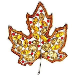 Pinnen voor rugzakken Brooches Crystal Maple Leaf Brooches for Men Gold Metal Leaf Pins Brooch Fall Party Jewelry Brooches Fashion Decoration (Color : Yellow, Size : 2.4 inch) (Color : Yellow_2.4 inc