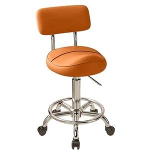 JAVPTAV Zadel, hydraulische kruk met rugleuning van kunstleer, draaibaar, in hoogte verstelbaar van 53 tot 73 cm, voor tandstylisten en tatoeëerders, kleur 1