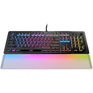 ROCCAT Vulcan II Max – Optical-Mechanical PC Gaming Keyboard with Customizable RGB Illuminated Keys and Palm Rest, Titan II Tactile Linear Switches, Aluminum Plate, 100M Keystroke Durability – Black