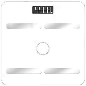 Bluetooth Smart Lichaamsvetweegschaal Opladen Elektronische Weegschaal Lichaamsweegschaal Volwassen Vetweegschaal Wegende BMI-analysator Gemakkelijk Te Gebruiken(White charge)