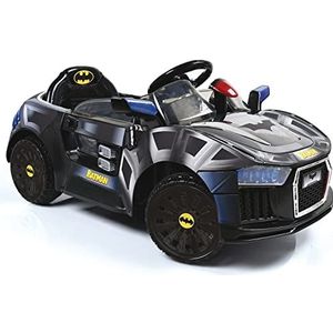 Hauck E-Batmobile Elektrische auto voor kinderen, 6 V, met led, riem en vleugeldeuren, Batman zwart, groot