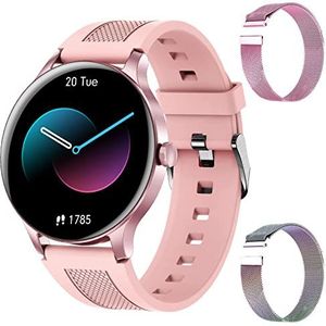 BOCLOUD Smart Watch, Smart Horloges voor dames en heren, iPhone Android smartwatch met bloedzuurstof/hartslag/slaapmonitor, IP68 waterdichte fitnesstracker met 20 trainingsmodi (roze)