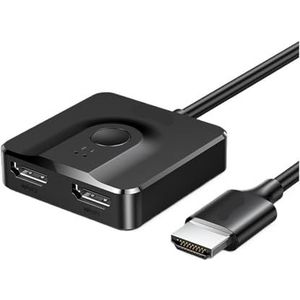 VEKPTHTBH HDMI-schakelaar één-op-twee-één-in een video-uitgang van computerscherm High Definition dp4k TV Splitter (Kleur: Bedraad Model)