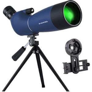 25-75x70 Telescoop Spotting Scope Zoom Monoculaire BAK4 Prisma Telescoop Met Statief For Doelschieten Vogels Kijken Waterdicht Draagbaar en handig (Color : 25-75x70 Blue D)