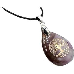 Natuurlijke Kristallen Boom Des Levens Yoga Hanger Ketting - Halfedelsteen Sieraden(Amethyst)