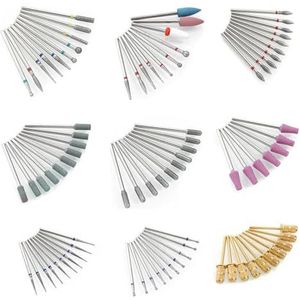Nagelboortjes, Nagelboorset for manicure, nagelboor met schacht van 2,35 mm for elektrische apparaten, 10 stuks, diamant en roestvrij staal, veelkleurig(Dbs14)