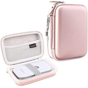 Canboc Hard Case voor HP Ritzel Select Draagbare 2.3x3.4 Instant Photo Printer (Eclipse), Mesh Bag fit Zink Fotopapier, Rose Gold