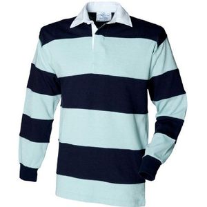 Voorste rij mannen lange mouw genaaid streep rugby shirt