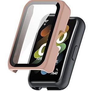 Watch Case BZN for Huawei Watch Fit Mini PC + geharde film Geïntegreerde beschermende horlogekast (roze) (ivoorwit) (transparant wit) enz. (Color : Pink)