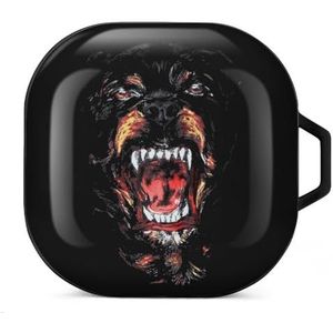 Roaring Rottweiler Oordopjes Hoesje Compatibel met Samsung Hard Shell Beschermhoes Zwart-Stijl