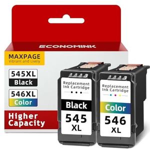 Economink - PG-545XL en CL-546XL - Inktcartridges - Zwart en Driekleurig - Compatibel met Canon Pixma MG2500 en TS3150