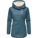 Ragwear Gordon Intl Warme waterdichte winterjas voor dames met siernaden en behaaglijke capuchon, XS-XXL, Stone Blue25, XS