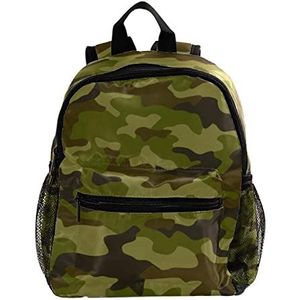 Leuke Mode Mini Rugzak Pack Tas Camouflage Groen Patroon, Meerkleurig, 25.4x10x30 CM/10x4x12 in, Rugzak Rugzakken