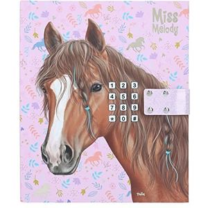 Depesche 12051 Miss Melody - Dagboek met cijfercode en geluid boek met paardenmotieven en 80 gelinieerde kleurrijk geïllustreerde pagina's Meerkleurig