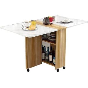 Opvouwbare keukentafel met 2 lagen opbergruimte, opvouwbaar ruimtebesparend meubilair in 3 vormen, opvouwbaar uitbreidbaar rechthoekig dinerkeukenkantoormeubilair (Color : Color 2, Size : 120x60x77C