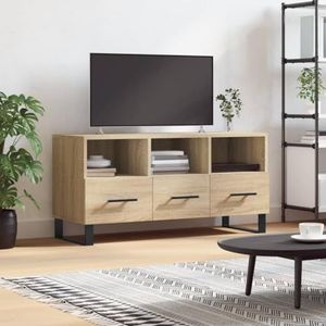 AUUIJKJF Entertainmentcentra en tv-standaards TV-meubel Sonoma Eiken 102x36x50 cm Engineered Houten Meubels