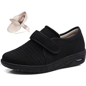 Dames oedeem diabetes schoenen, diabetische dames wandelschoenen, verstelbare extra brede breedtes diabetische schoenen sneakers voor ouderen, gezwollen voeten, plantaire fasciitis