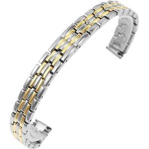 INEOUT Solide Roestvrijstalen Horlogeband Compatibel Met Armani Dames Kleine Horlogeband Compatibel Met Mesh Riem 6 Mm 8 Mm 10 Mm (Color : LR-G01-Steel Gold, Size : 16mm)